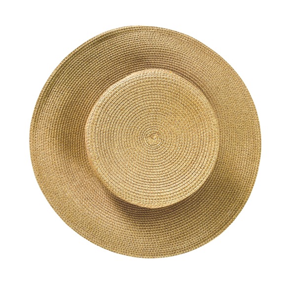 Talbots Straw Sun Hat Wide Brim Tan Paper Crochet Classic Beach One Size - Picture 2 of 10
